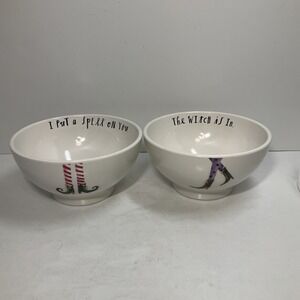 Rae Dunn Artisan Collection By Magenta Witch Legs Cereal, Dessert Bowls‎ X 2